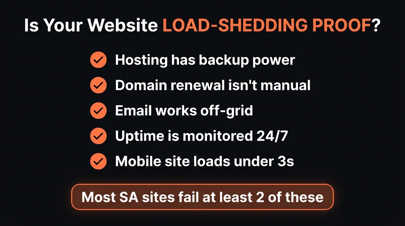 Checklist to test whether your website is load-shedding proof